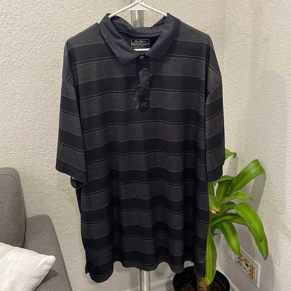 Ben Hogan Black Grey Striped Polo Mens